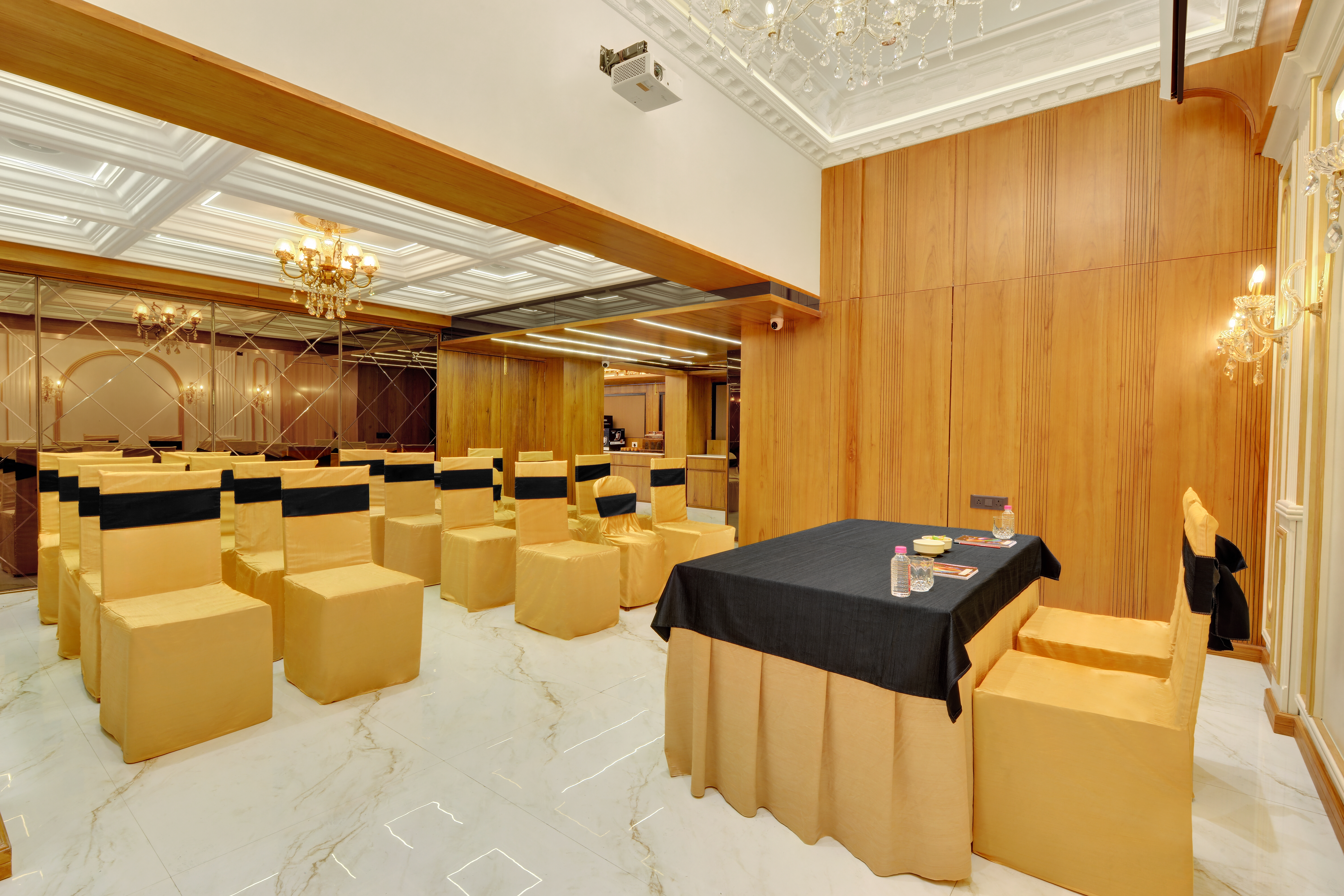 Hotel Shital Inn Conference Room guest seating viewed from the rear
